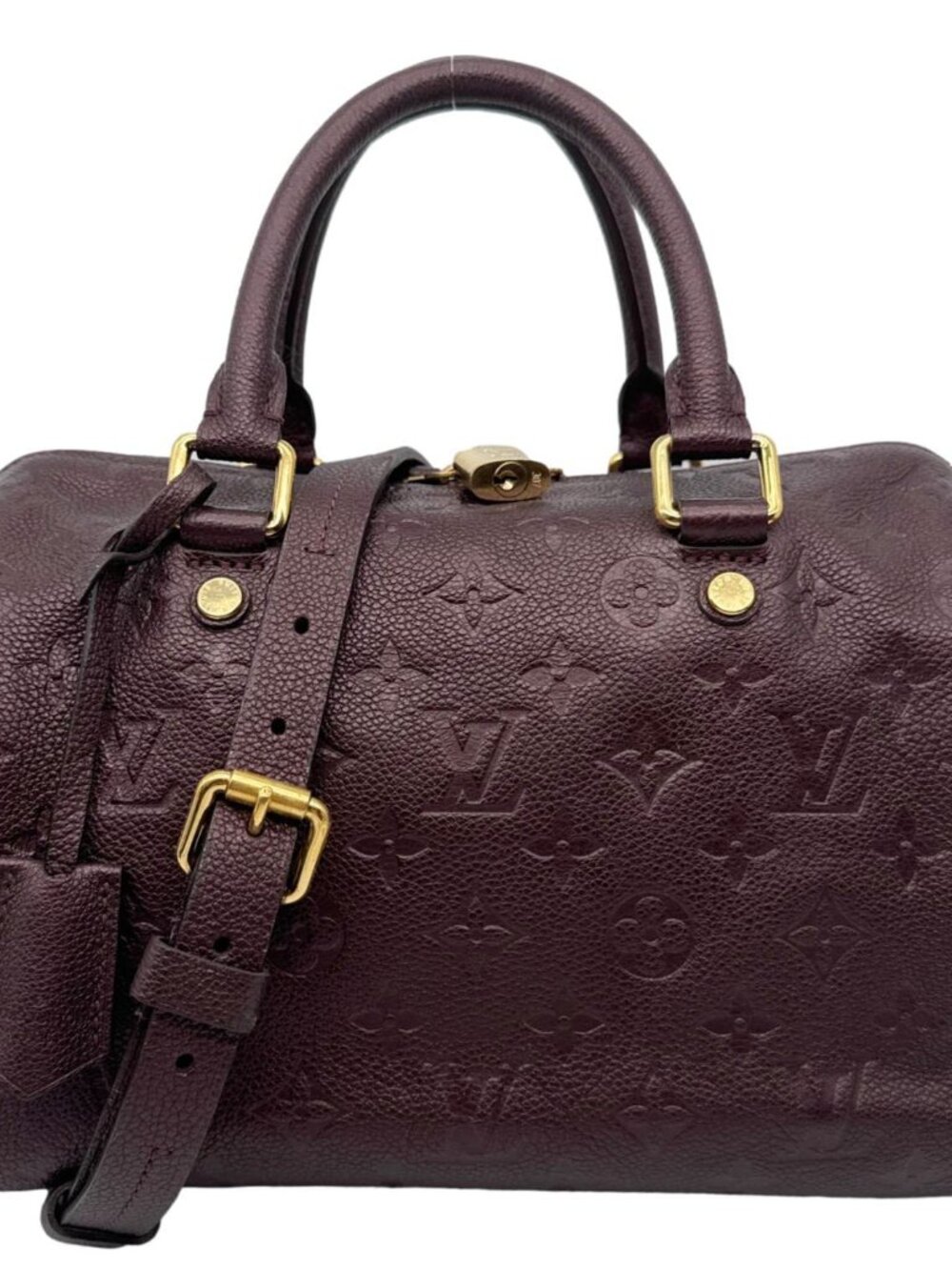 Louis Vuitton Speedy 25 Bandouliere Monogram Empreinte Leather Crossbody Bag Bu